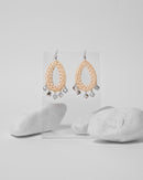 RATTAN HANDMADE PEARL DROP EARRINGS 2090 - حلق