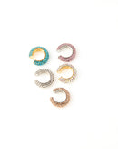 ROUND HOOP CRYSTAL 3 PCS SET EARRING 2469 - حلق