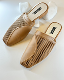 Hollow Out design Square Toe Flat Mules 2640 - حذاء