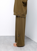 SOLID COLOR HOODIE CUFF SLEEVES W/WIDE LEG PANT ACTIVEWEAR 2257 - ملابس رياضية