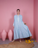 Klosh design with front stylish buttons and embroidered, long sleeves with buttons cotton kaftan 2619 - قفطان