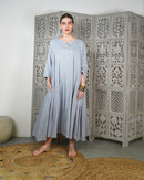 Klosh Design with front embroidered and style buttons, half quarter sleeves cotton kaftan 2613 - قفطان