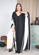 OVERSIZED 2 PIECES SET BACK EMBROIDERED KAFTAN W/PANTS 2301 - قفطان