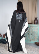 OVERSIZED 2 PIECES SET BACK EMBROIDERED KAFTAN W/PANTS 2301 - قفطان