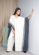 OVERSIZED 2 PIECES SET BACK EMBROIDERED KAFTAN W/PANTS 2300 - قفطان