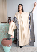 OVERSIZED 2 PIECES SET BACK EMBROIDERED KAFTAN W/PANTS 2302 - قفطان