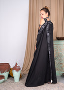 LINEN LOOSE KAFTAN ONE SIDE OPEN SHOULDER W/EMBROIDERED 2292 - قفطان