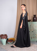 LINEN LOOSE KAFTAN ONE SIDE OPEN SHOULDER W/EMBROIDERED 2292 - قفطان