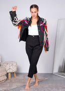 COLORFULL SHOELACE  DESIGN FRONT BUTTONED CUFF SLEEVES JACKET 2279 - جاكيت