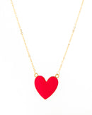SOLID COLOR HEART GOLD PLATED NECKLACE 2480 - قلادة