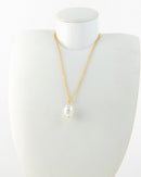 STERLING SINGLE PEARL GOLD PLATED NECKLACE 2482 - قلادة