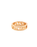 WIDE CHISELED GOLD PLATED RING 2489 - خاتم