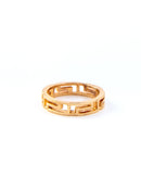CLASSIC WIDE CHISELED GOLD PLATED RING 2491 - خاتم