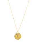 CRYSTAL EVIL EYE GOLD PLATED PENDANT NECKLACE 2432 - قلادة