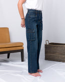 Romwe Fairycore Flap Pocket Cargo Jeans 2693 - بنطلون
