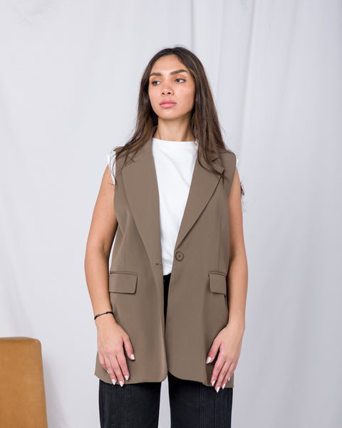 Dazy lapel neck flap detail vest Blazer 2714 - بليزر