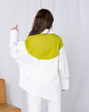 Colorblock batwing skeeve oversized Shirts 2705 - بلوزة