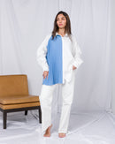 Pleated Panel drop shoulder Shirts 2709 - بلوزة