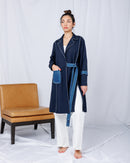 Embroidered Design With open front and Jeans belt style with pockets and long sleeves jackets 2736 - جاكيت