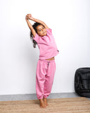 UNISEX ROUND NECK W/GATHERED BOTTOM PANT KIDS ACTIVEWEAR 2342 - ملابس اطفال رياضية