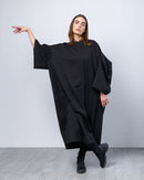 ROUND NECK ONE PIECE WIDE SLEEVES DRESS 2400 - فستان