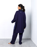 HIGH NECK FRONT CHECKED WAISTED  W/ STRAIGHT CUT PANTS ACTIVEWEAR 2565 - ملابس رياضية