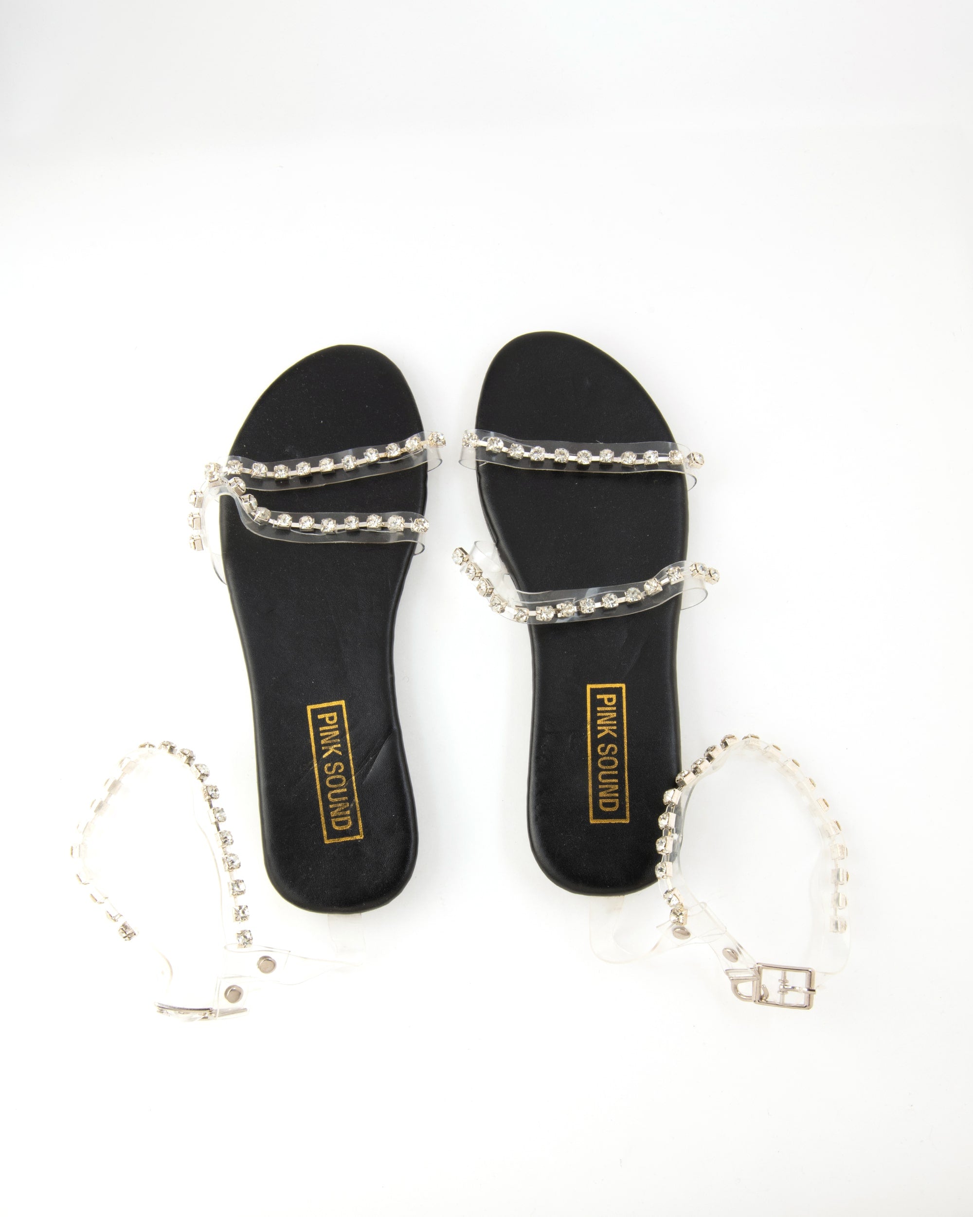 TRANSPARENT STRAP FLAT SANDALS W STUDS 2431 Lolomass Kuwait