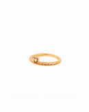 CLASSIC SINGLE STONE W/CONNECTING DOTS GOLD PLATED RING 2466  - قلادة