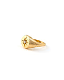SINGLE STONE STAR CENTERED GOLD PLATED RING 2458 - قلادة