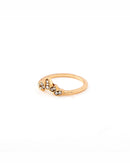 WHITE CENTERED CRYSTAL GOLD PLATED RING 2467 - قلادة