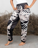 ELASTIC WAISTED FRONT PRINTED DESIGN PANT 2280 - بنطلون